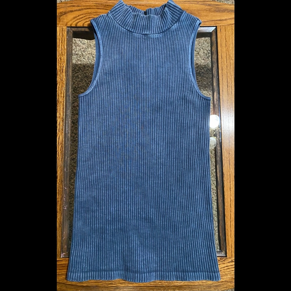 Intimately Free People-DenimWash Blue Ribbed T XS